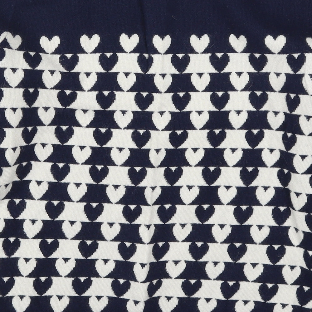 Henry Holland Womens Blue Geometric Knit Pullover Jumper Size 12  - Love Hearts