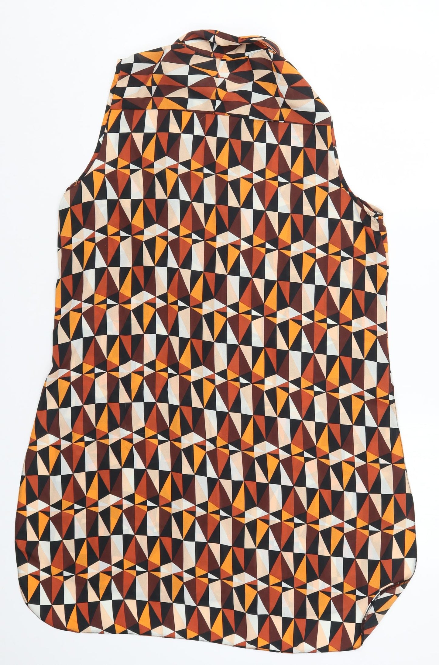 F&F Womens Orange Geometric  Basic Button-Up Size 16