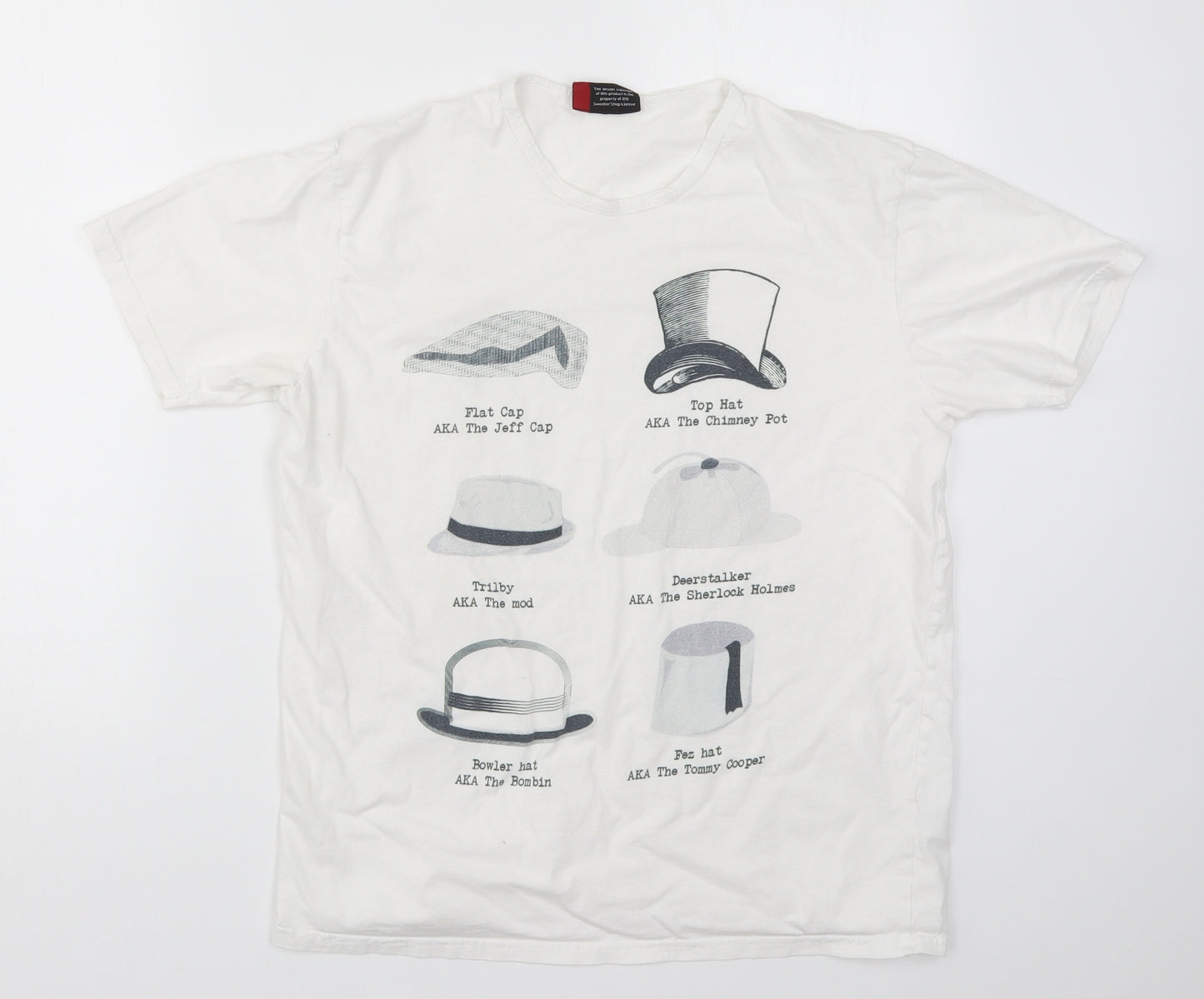 The Sweater Shop Mens White    T-Shirt Size L  - Hats