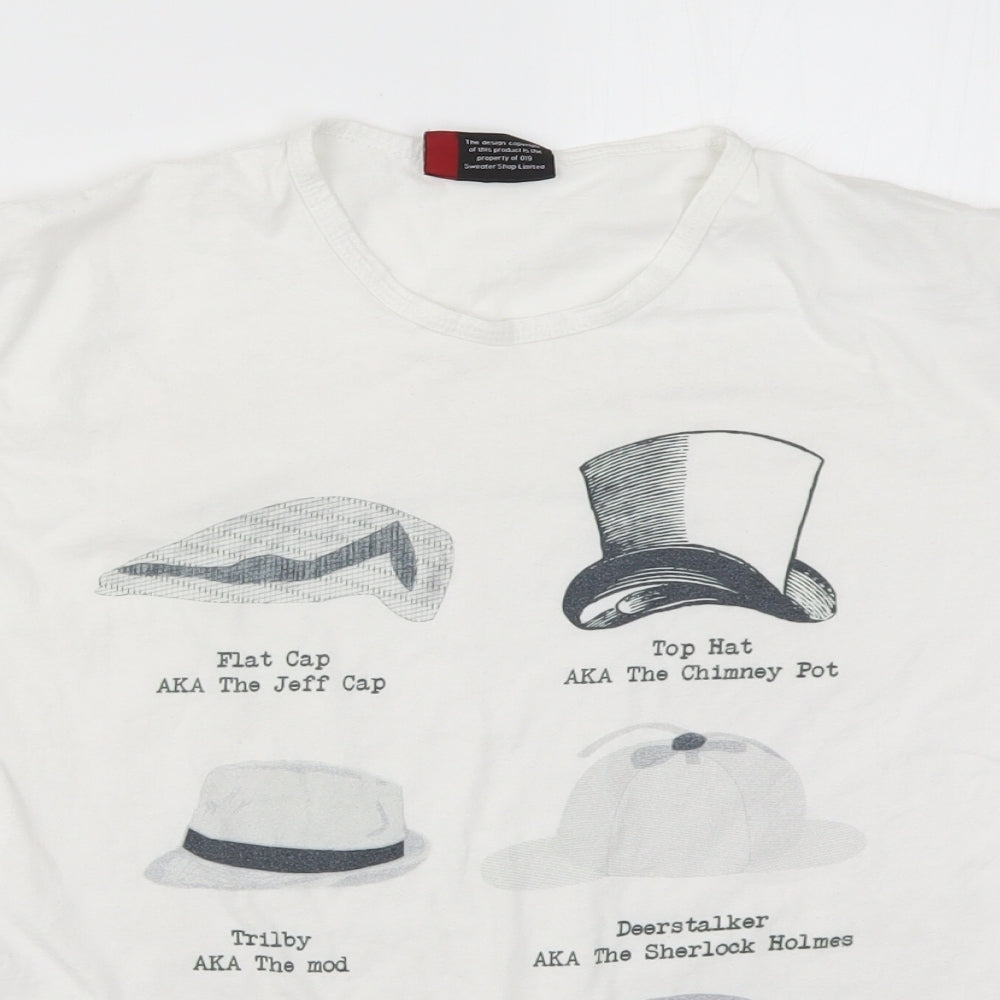 The Sweater Shop Mens White    T-Shirt Size L  - Hats