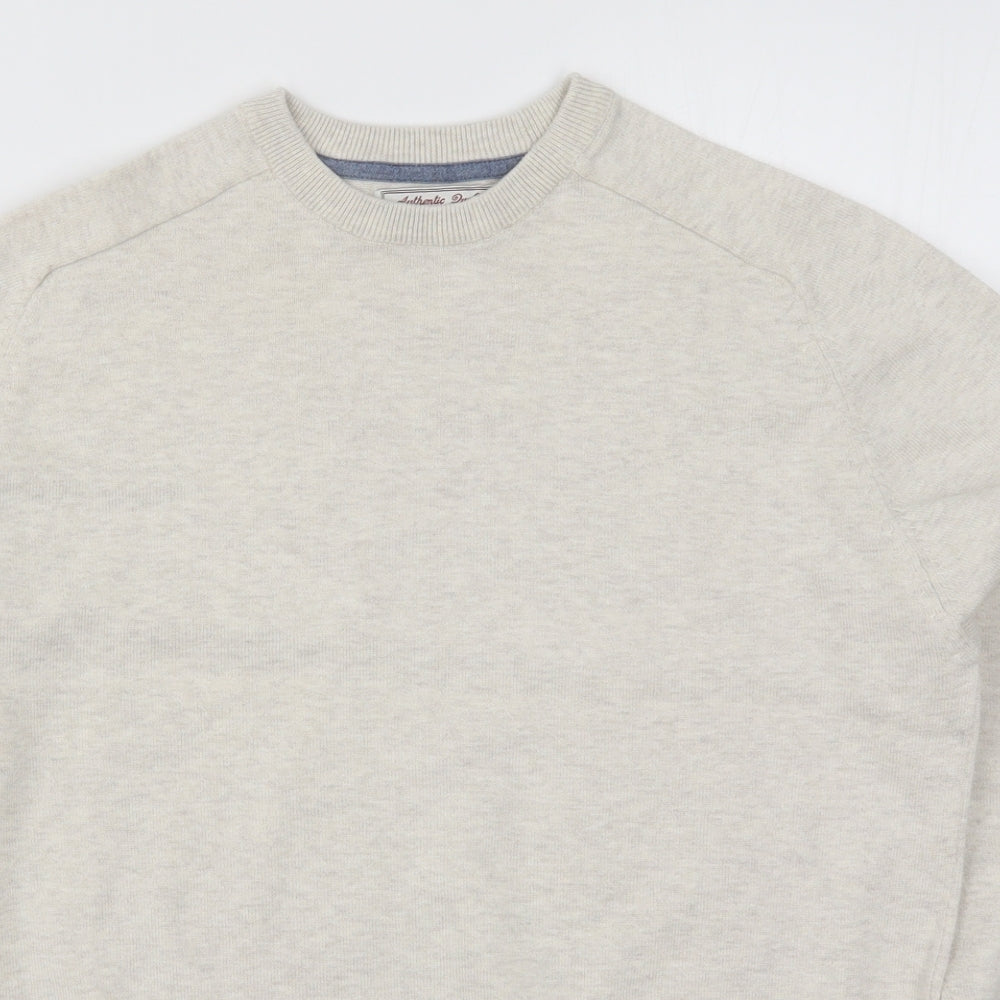 TU Mens Beige  Knit Pullover Jumper Size S