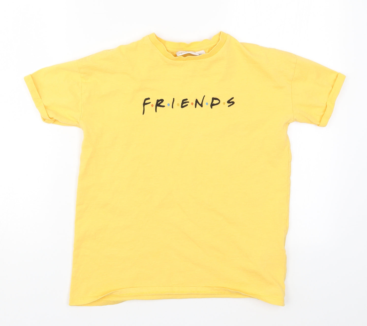 Primark Girls Yellow   Basic T-Shirt Size 11-12 Years  - Friends