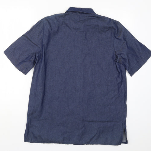Preworn Womens Blue  Denim Basic Button-Up Size 12
