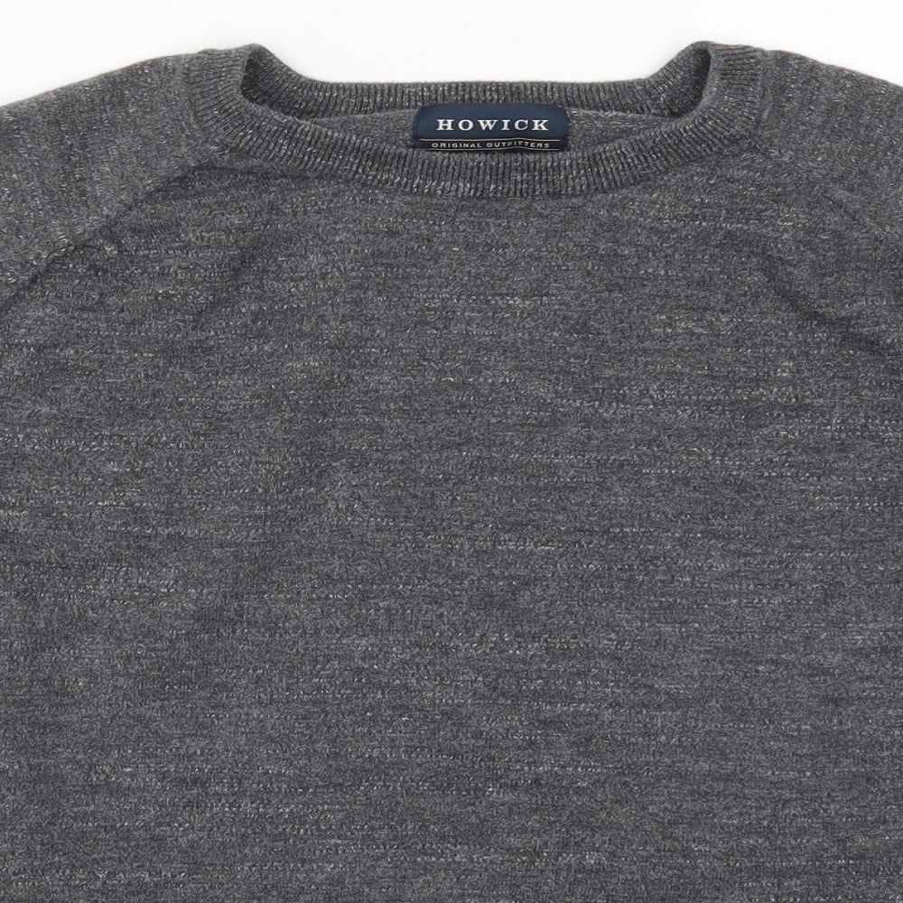 Howick Mens Grey  Knit Pullover Jumper Size L