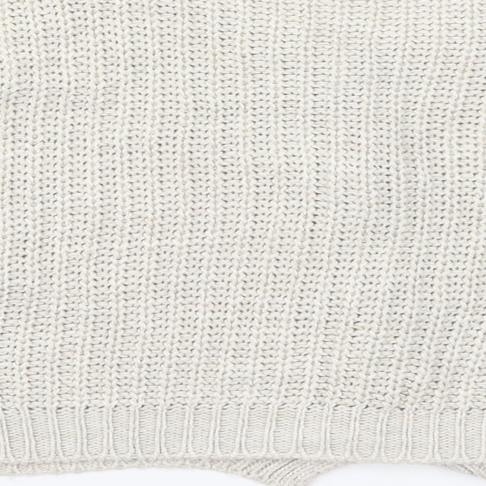 The Fashion Bible Womens Beige  Knit Cardigan Jumper One Size