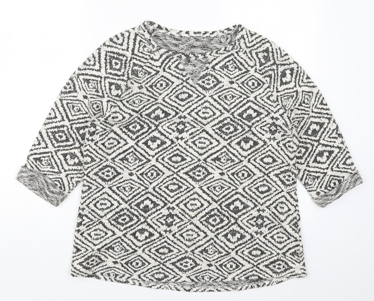 Matalan Womens Grey Geometric  Pullover Jumper Size 14