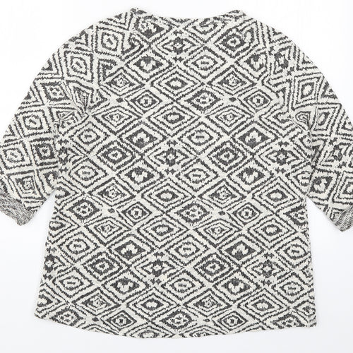 Matalan Womens Grey Geometric  Pullover Jumper Size 14