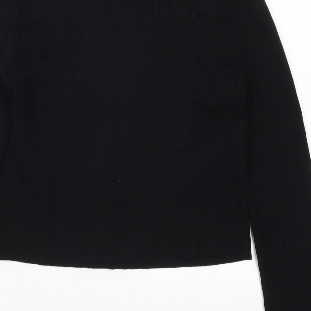 H&M Womens Black  Knit Pullover Jumper Size L