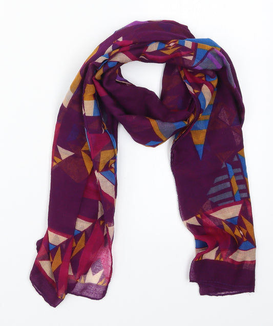Front view of Preworn women’s purple geometric scarf