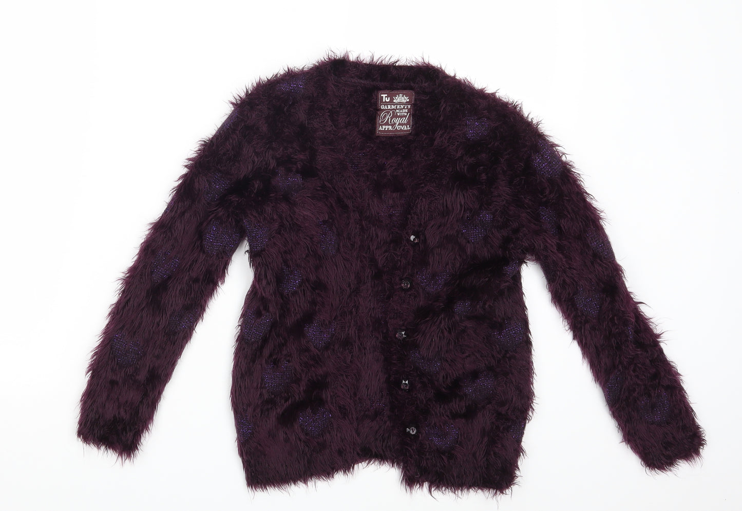 TU Girls Purple   Cardigan Jumper Size 8 Years