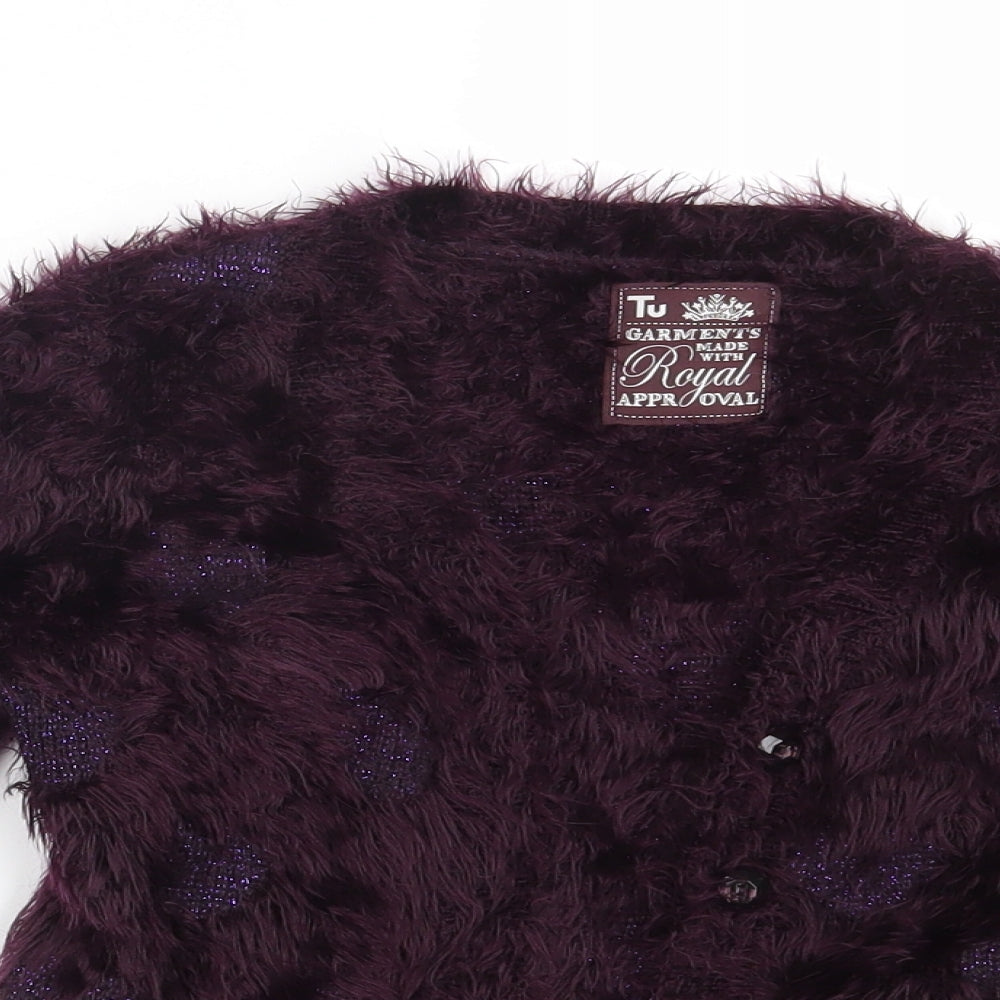 TU Girls Purple   Cardigan Jumper Size 8 Years