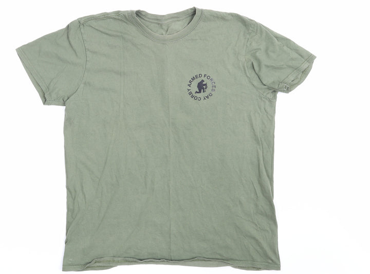 Preworn Mens Green T-Shirt One Size - Corby Armed Forces Day