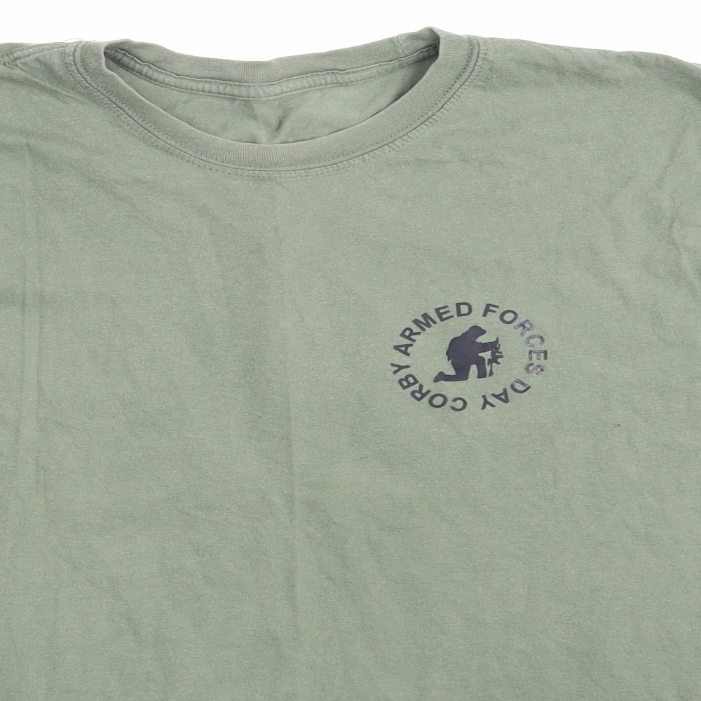 Preworn Mens Green    T-Shirt One Size  - Corby Armed Forces Day