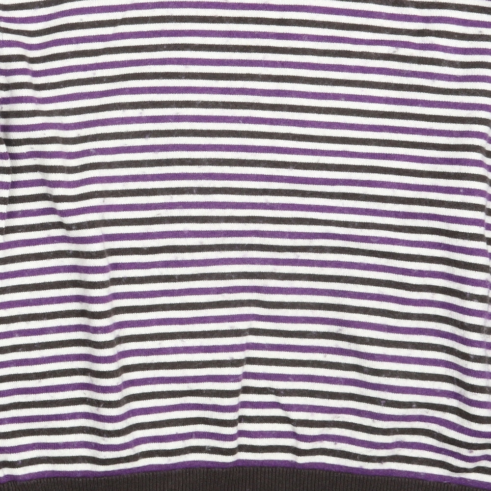 adidas Womens Multicoloured Striped  Cardigan Jumper Size L