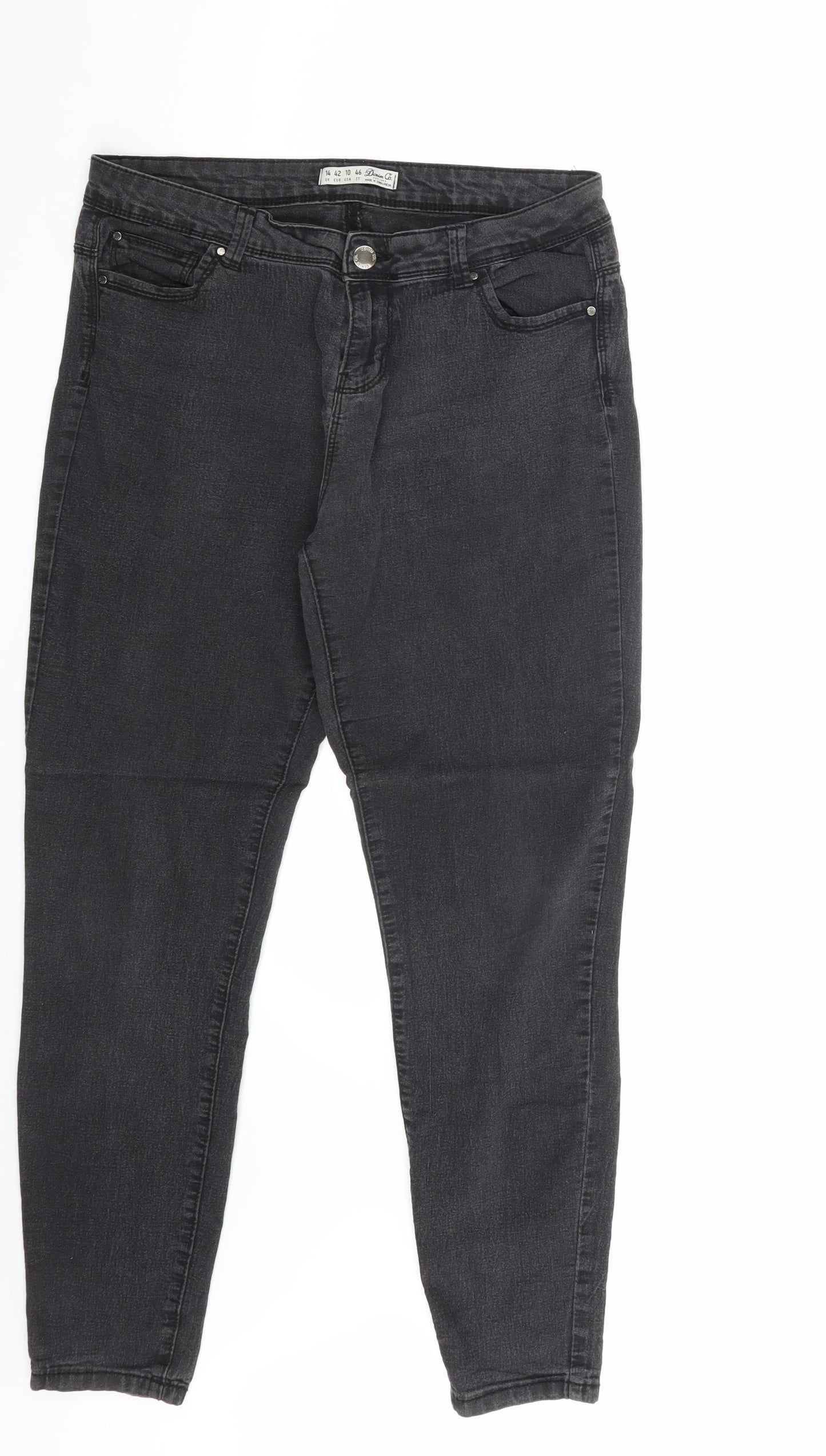 Denim Co. Womens Black  Denim Skinny Jeans Size 14 L28 in