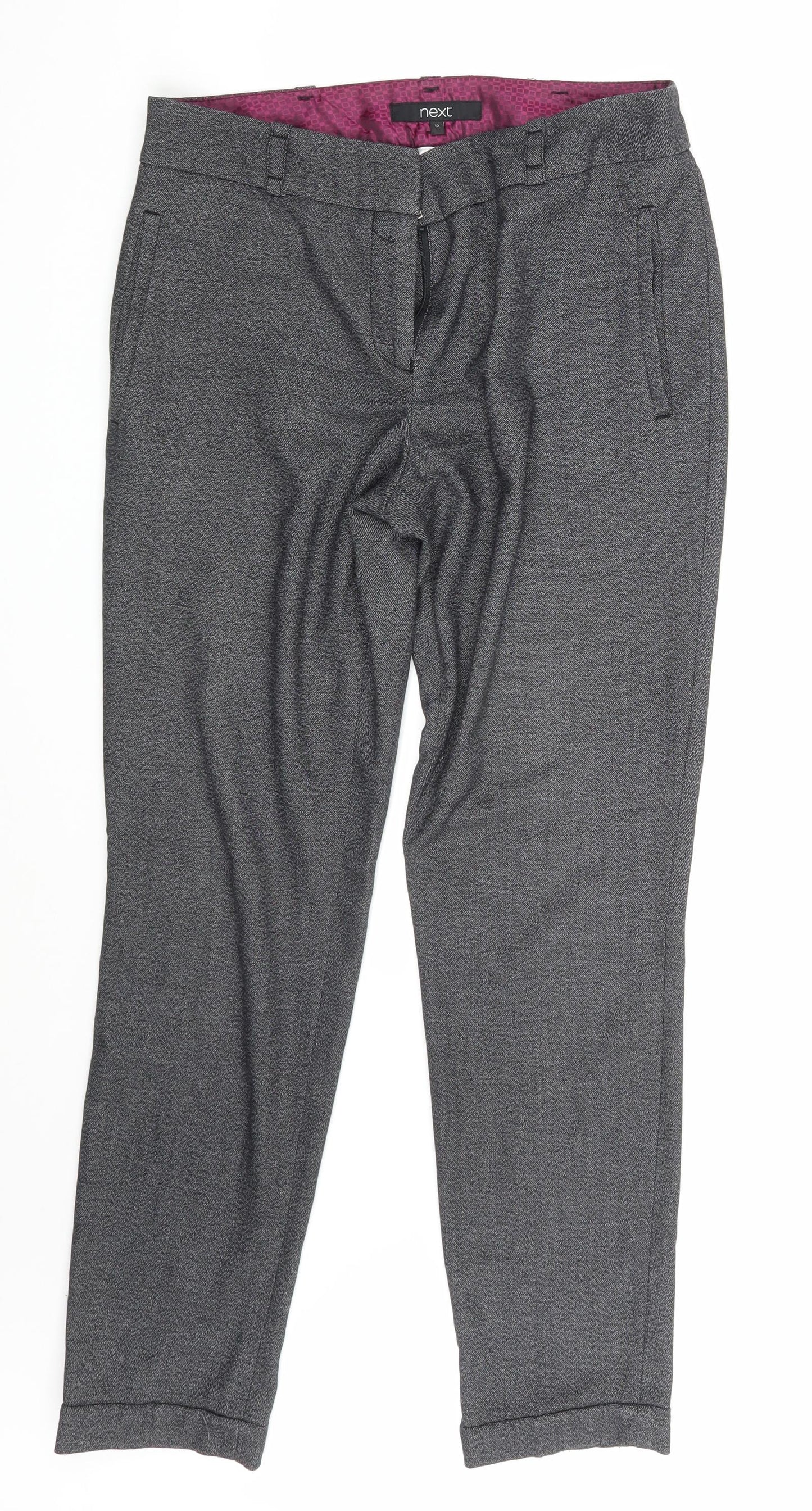 NEXT Womens Grey   Chino Trousers Size 10 L29 in