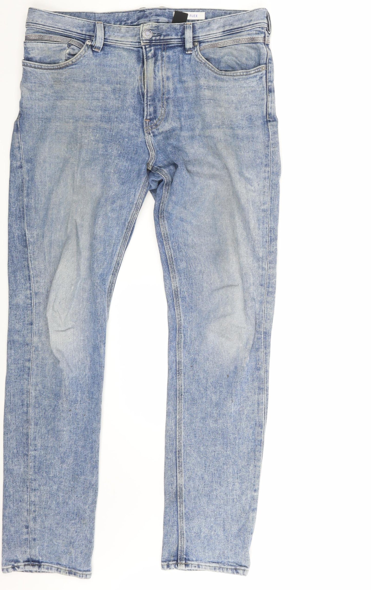 & Denim Mens Blue  Denim Skinny Jeans Size 36 in L32 in
