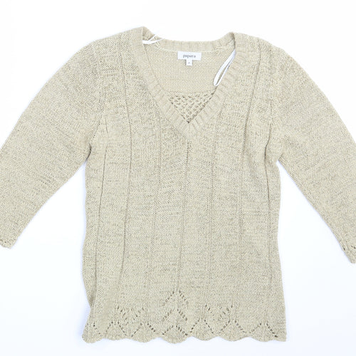 Papaya Womens Beige   Pullover Jumper Size 10
