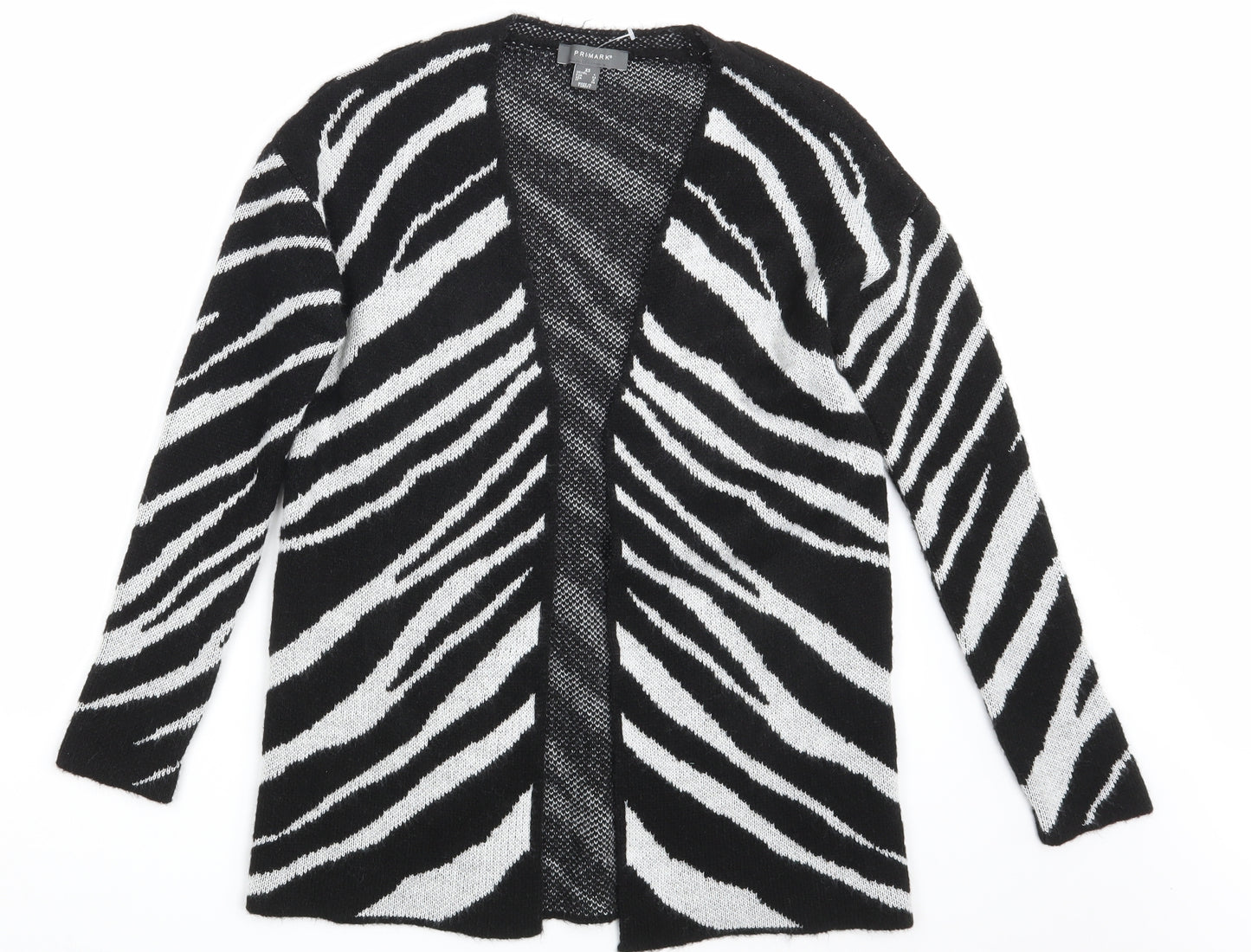 Primark Womens Black Animal Print  Wrap Jumper Size XS