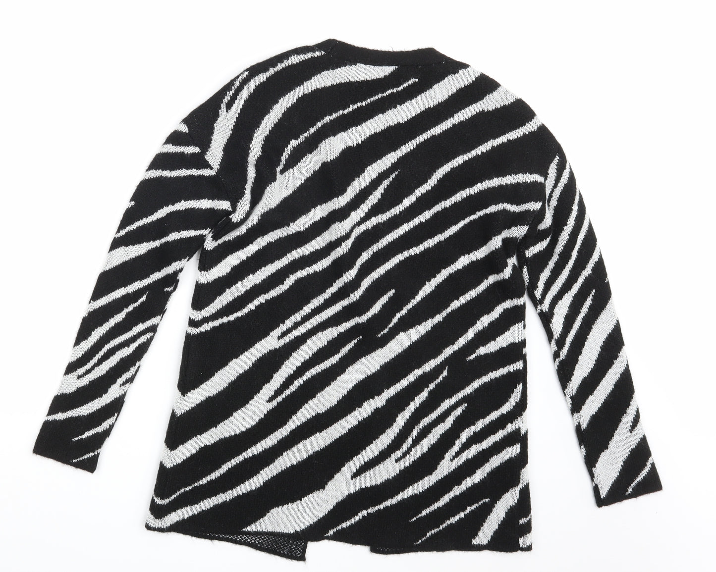 Primark Womens Black Animal Print  Wrap Jumper Size XS