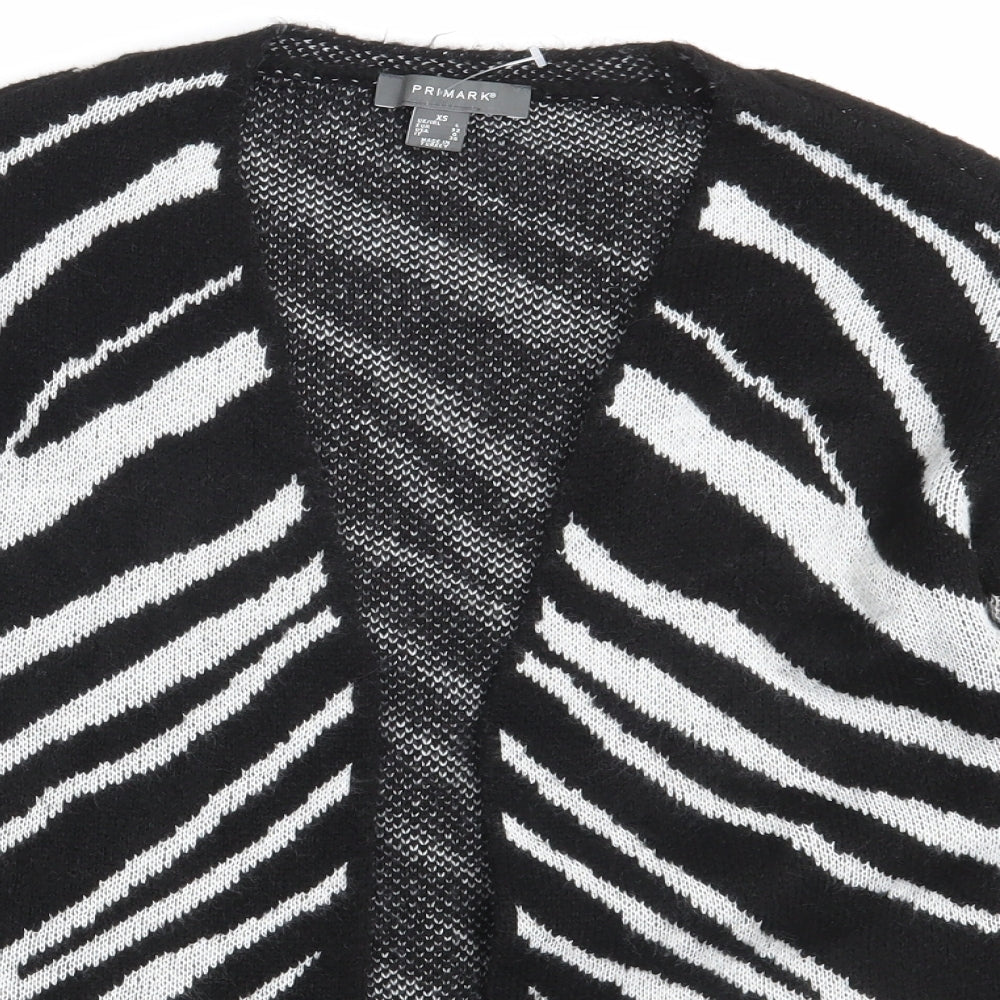 Primark Womens Black Animal Print  Wrap Jumper Size XS