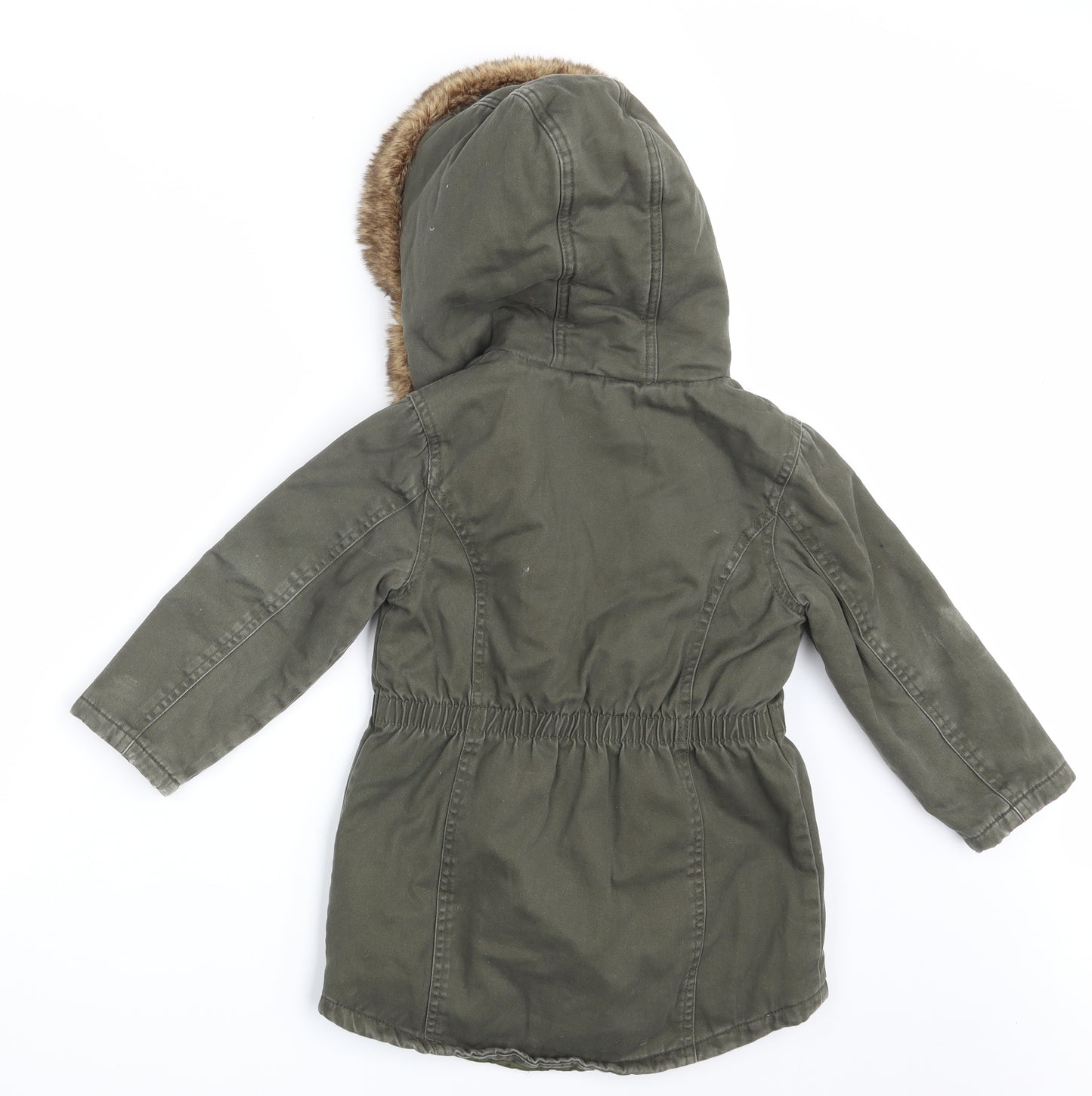 M&S Girls Green  Denim Parka Jacket Size 4-5 Years