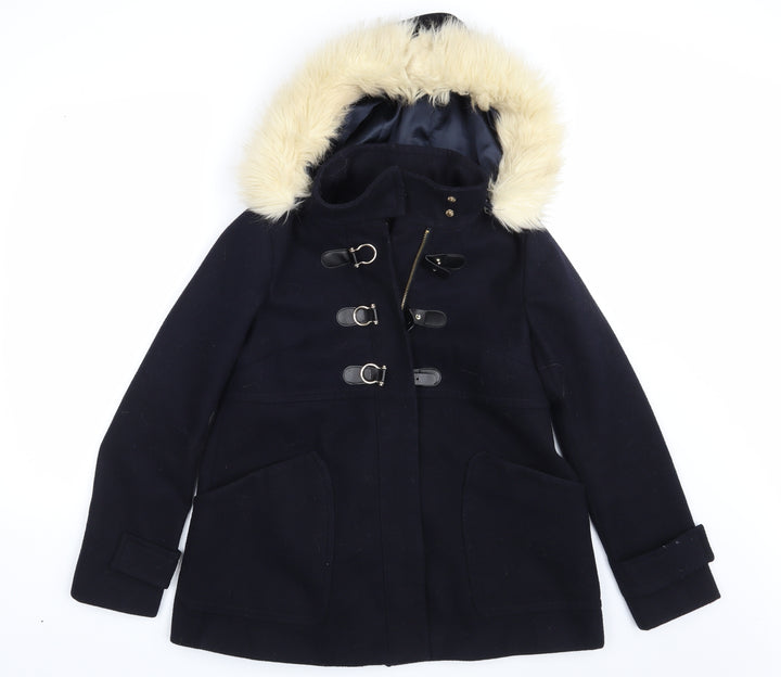 Topshop Womens Blue   Overcoat Coat Size 8