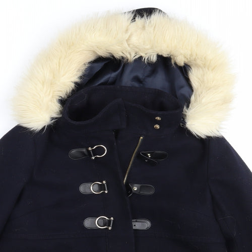 Topshop Womens Blue   Overcoat Coat Size 8