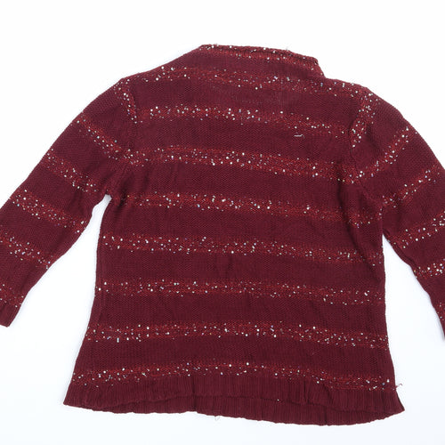Alexara  Womens Purple Striped  Pullover Jumper Size L