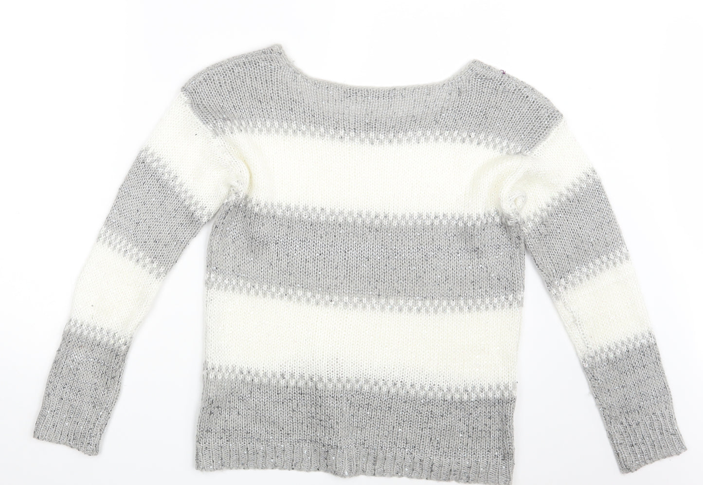 Select Womens Grey Striped  Pullover Jumper Size 10