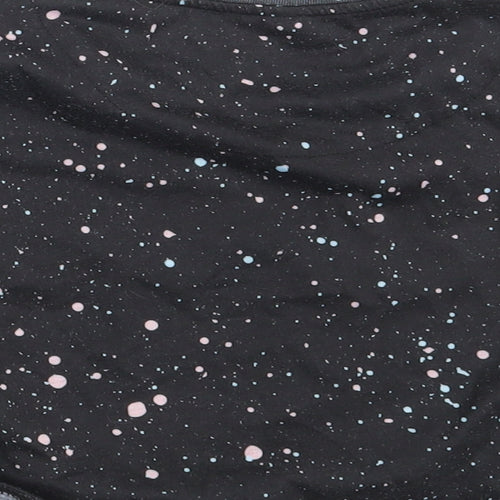 Closure Girls Black Spotted  Basic T-Shirt Size 12-13 Years