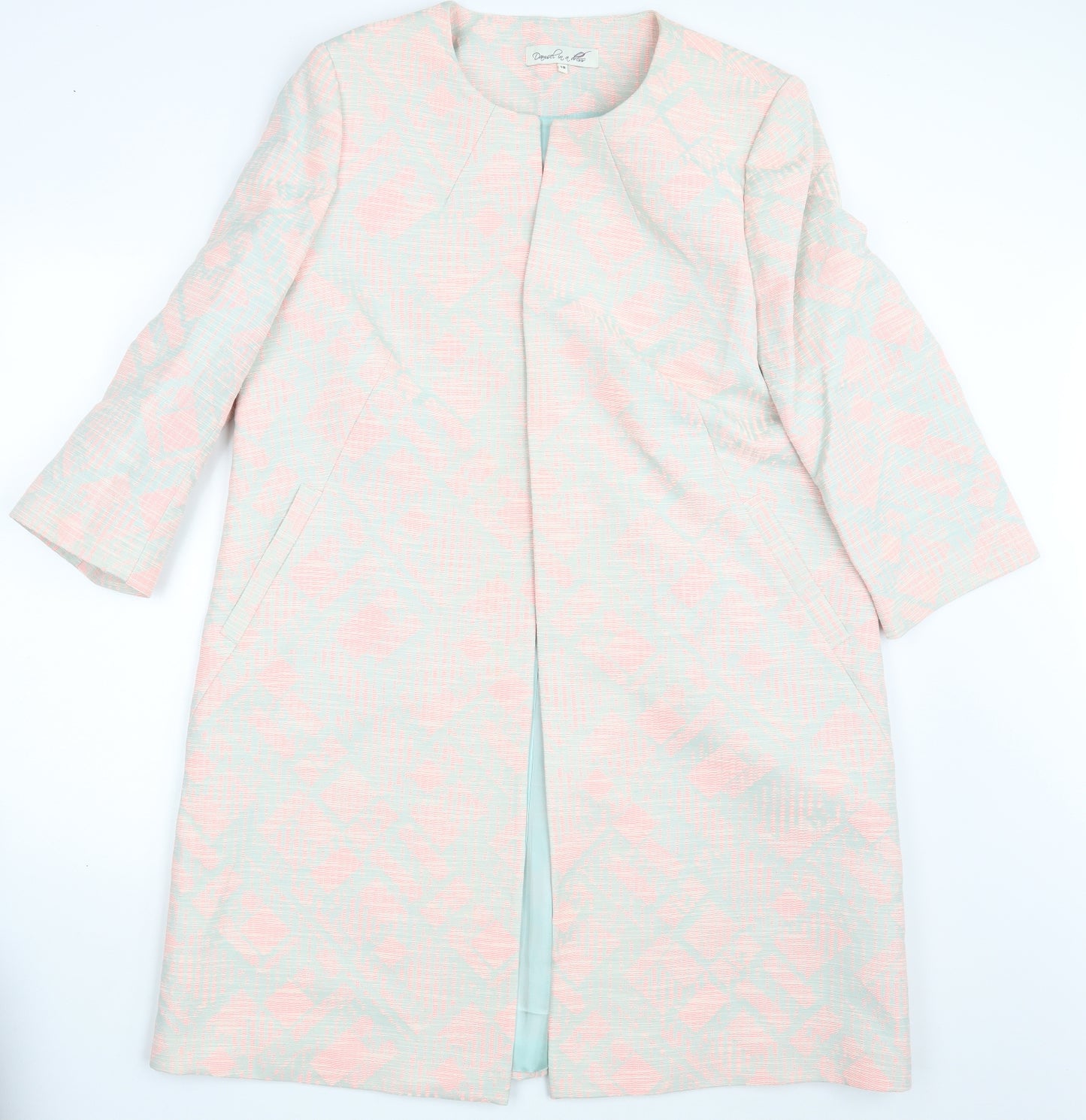Damsel in a Dress Womens Pink Geometric  Overcoat Coat Size 18