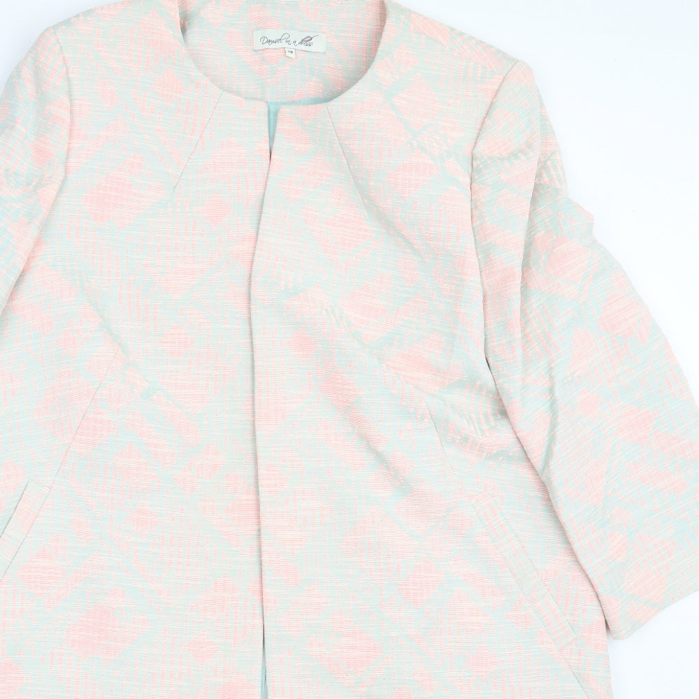 Damsel in a Dress Womens Pink Geometric  Overcoat Coat Size 18