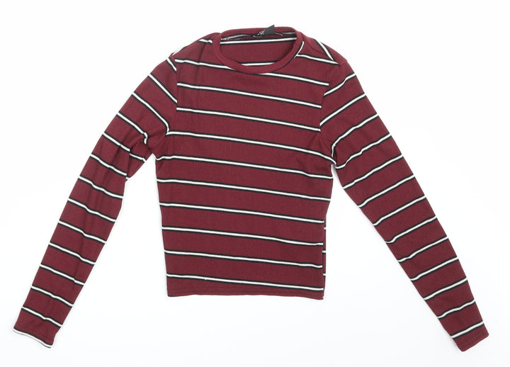 New Look Girls Purple Striped  Pullover Sweatshirt Size 12-13 Years