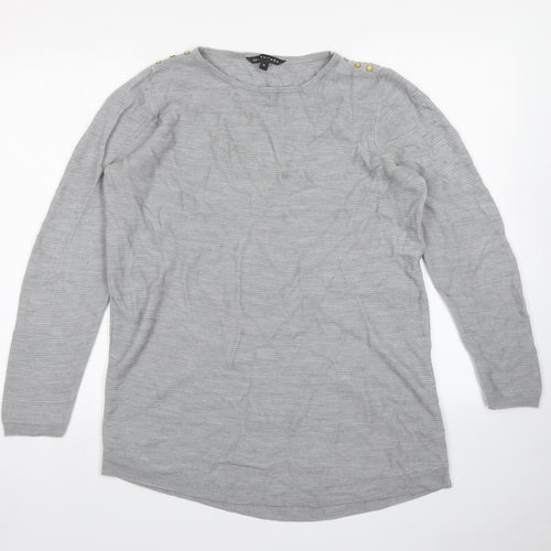 Bonmarché Womens Grey  Knit Pullover Jumper Size 16