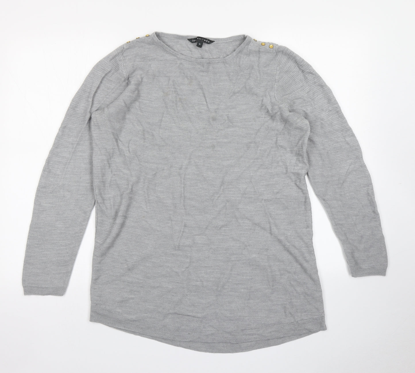 Bonmarché Womens Grey  Knit Pullover Jumper Size 16