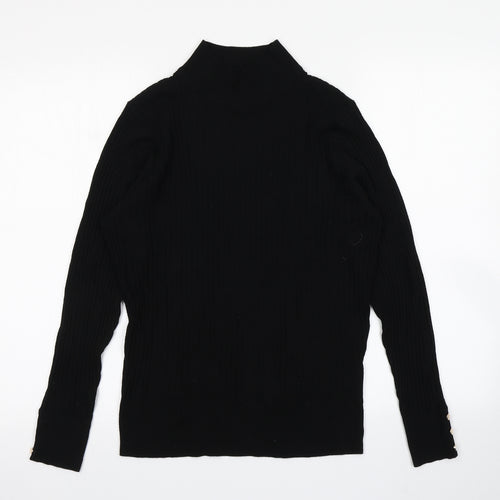 Nutmeg Womens Black  Knit Pullover Jumper Size 14