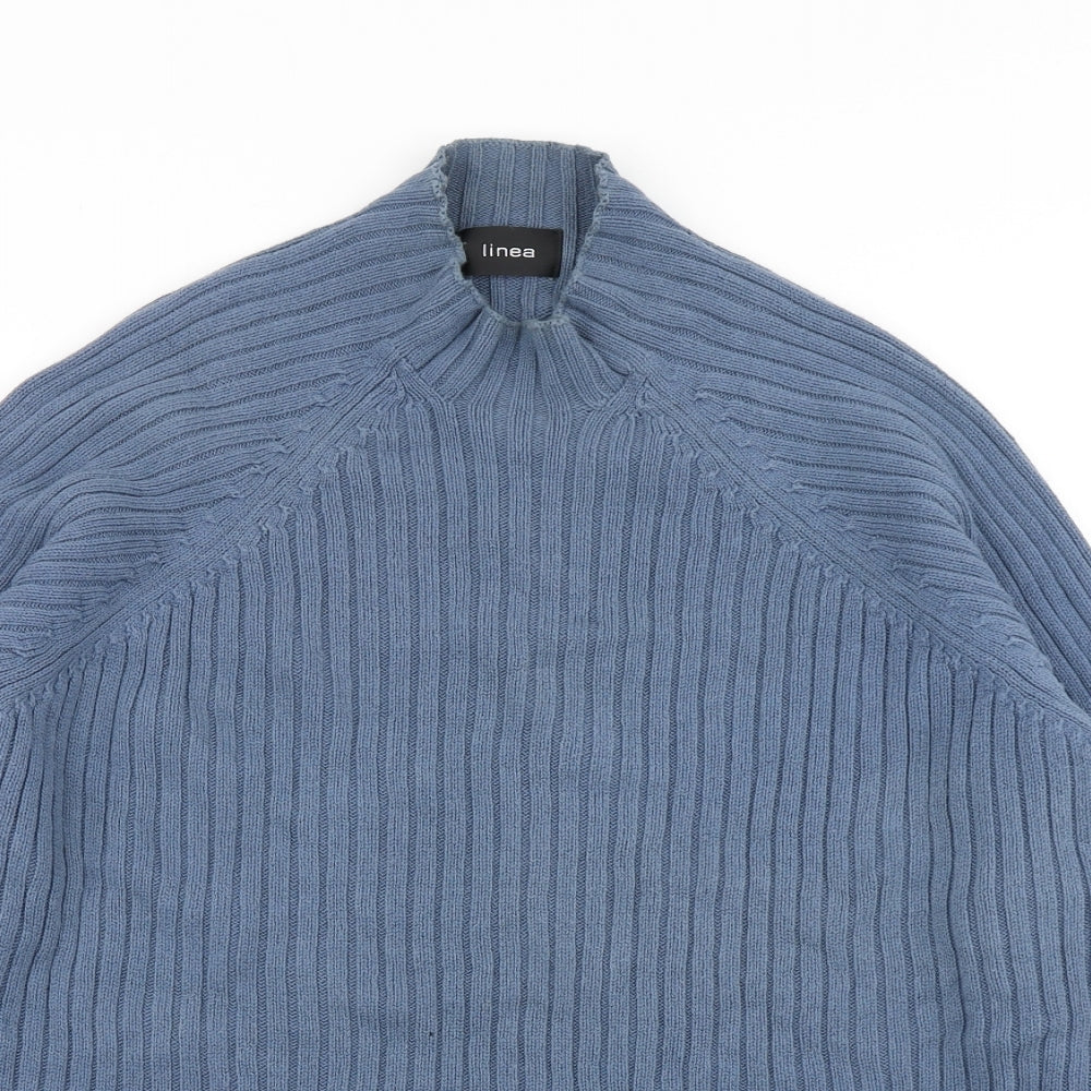 Linea Mens Blue  Knit Pullover Jumper Size L