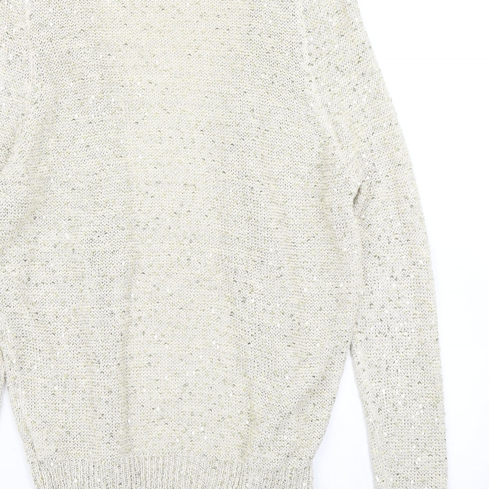 River Island Womens Gold  Knit Cardigan Jumper Size 8
