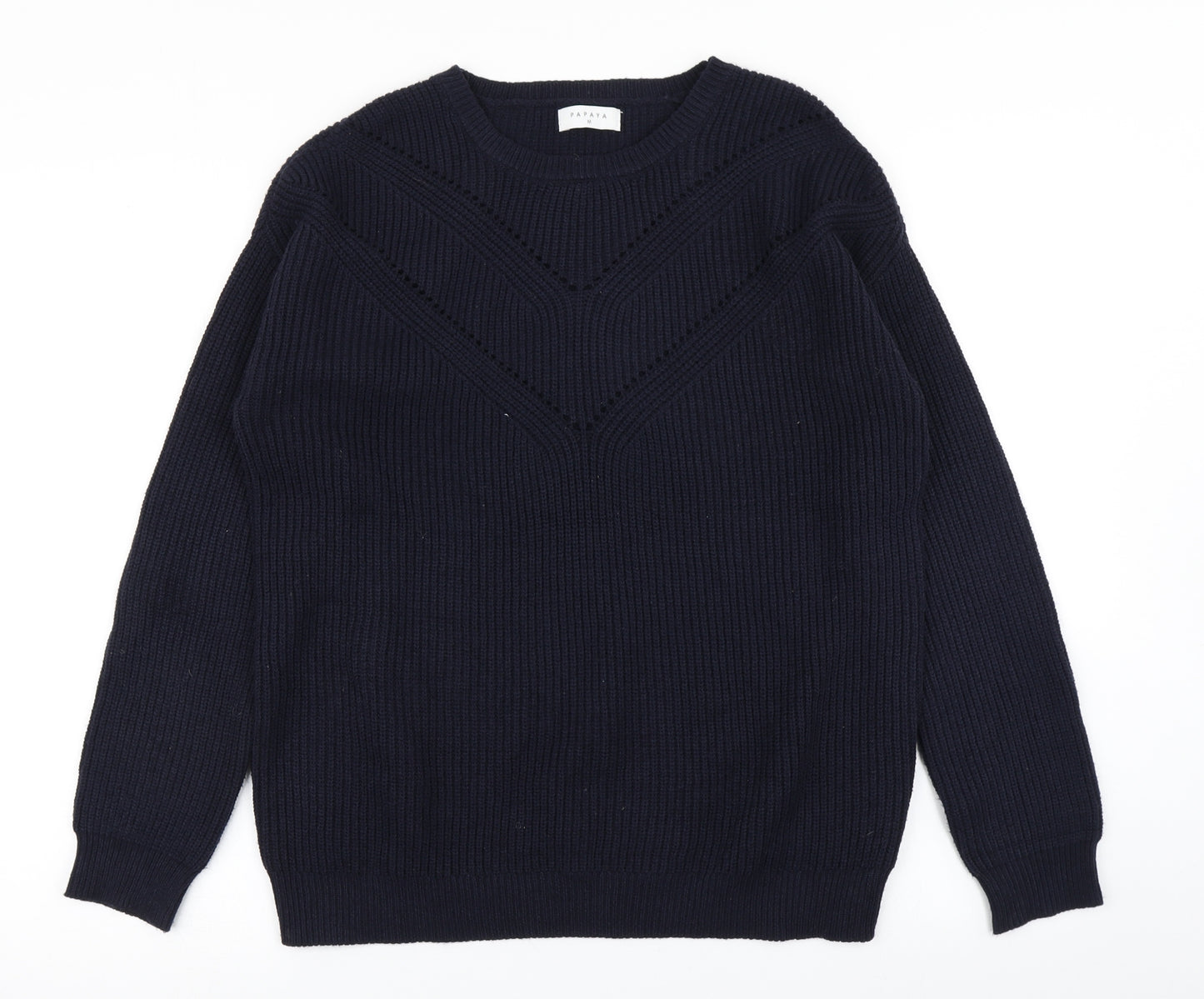 Papaya Womens Blue  Knit Pullover Jumper Size M