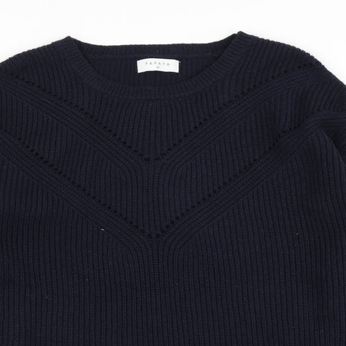 Papaya Womens Blue  Knit Pullover Jumper Size M