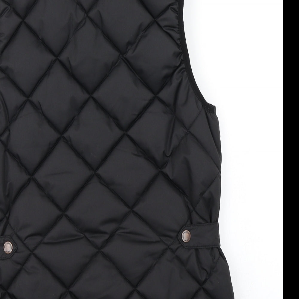 H&M Womens Black Argyle/Diamond  Gilet Coat Size 6