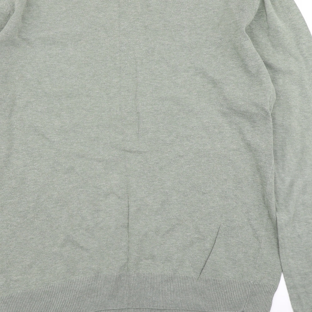 H&M Mens Green  Knit Pullover Jumper Size L