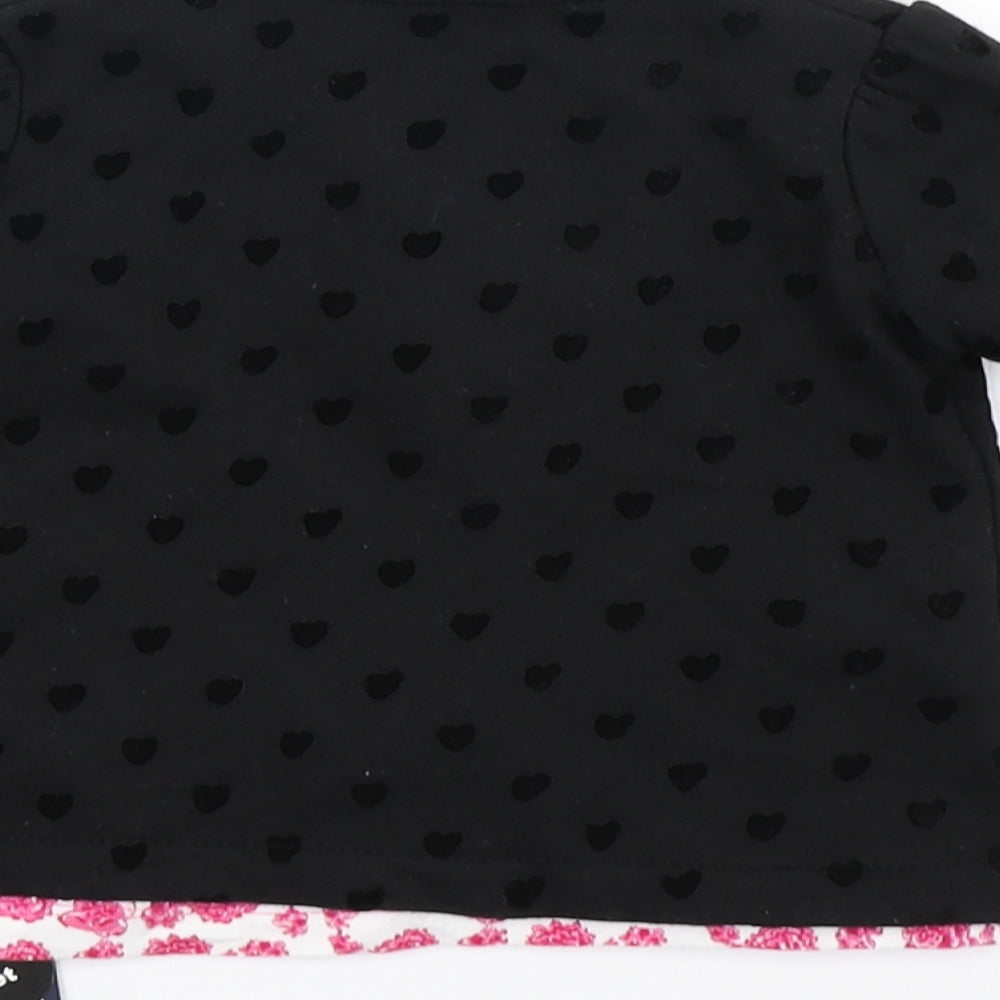 Early Days Girls Black Spotted  Basic Blouse Size 9-12 Months  - 2 Piece set