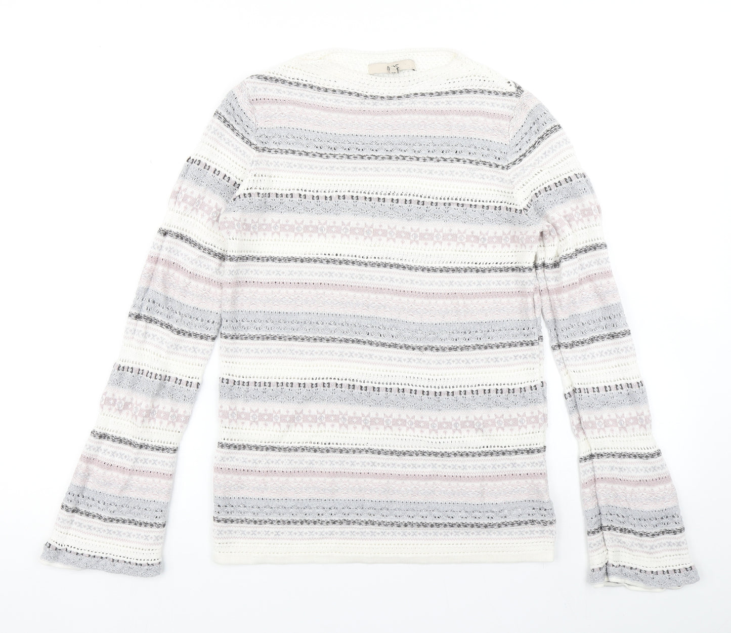 NEXT Womens Pink Fair Isle Knit Pullover Jumper Size 10