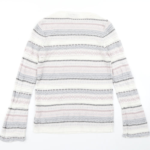 NEXT Womens Pink Fair Isle Knit Pullover Jumper Size 10