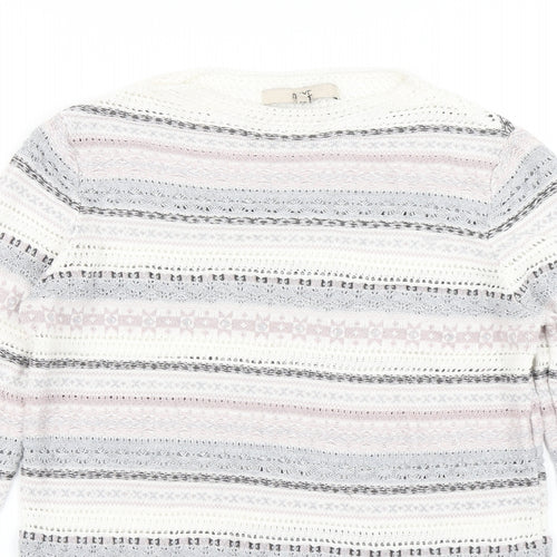 NEXT Womens Pink Fair Isle Knit Pullover Jumper Size 10