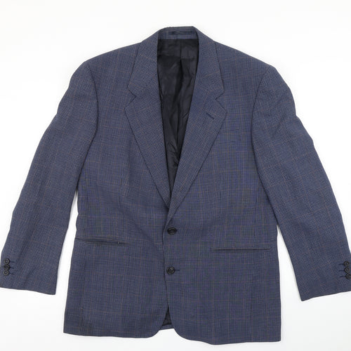 Greenwoods Mens Blue Plaid  Jacket Blazer Size 40