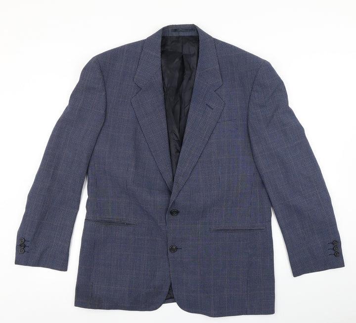Greenwoods Mens Blue Plaid  Jacket Blazer Size 40