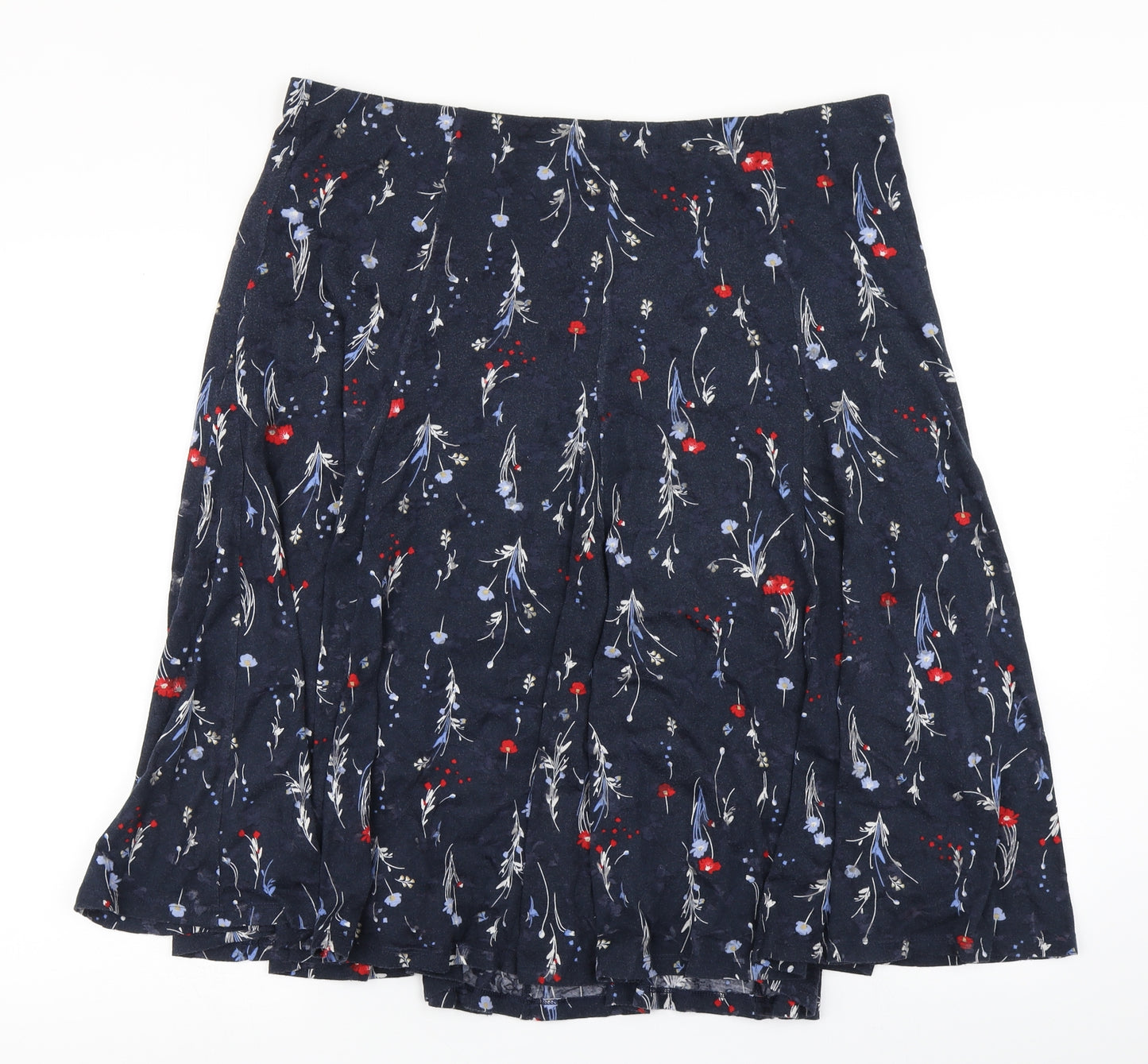Clasic Womens Blue Floral  Flare Skirt Size 18